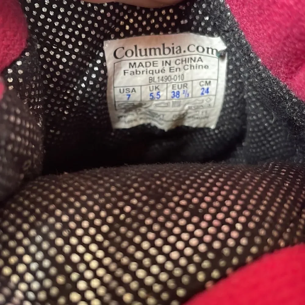 Columbia Bugaboot Techlite Women’s Sz 7 Black Pink Warm 200g Waterproof Boots